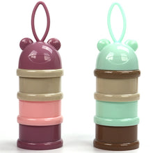 Load image into Gallery viewer, 3 layer Frog Style Portable Baby Food Storage Box Essential Cereal Cartoon formula dispenser baby stuff bowl storage with lid