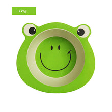 Load image into Gallery viewer, Qshare Bamboo Baby Feeding Food Plate Fiber Bowl Cute Cartoon Children Dishes Tableware Infant Portable kids Plate Dinnerware