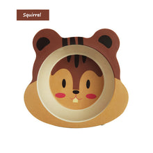 Load image into Gallery viewer, Qshare Bamboo Baby Feeding Food Plate Fiber Bowl Cute Cartoon Children Dishes Tableware Infant Portable kids Plate Dinnerware