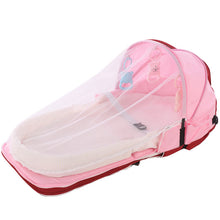 Load image into Gallery viewer, Portable Baby Bed For Newborn Baby Foldable Baby Crib Travel Sun Protection Mosquito Net Breathable Sleeping Basket With Toys