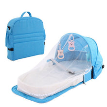 Load image into Gallery viewer, Portable Baby Bed For Newborn Baby Foldable Baby Crib Travel Sun Protection Mosquito Net Breathable Sleeping Basket With Toys